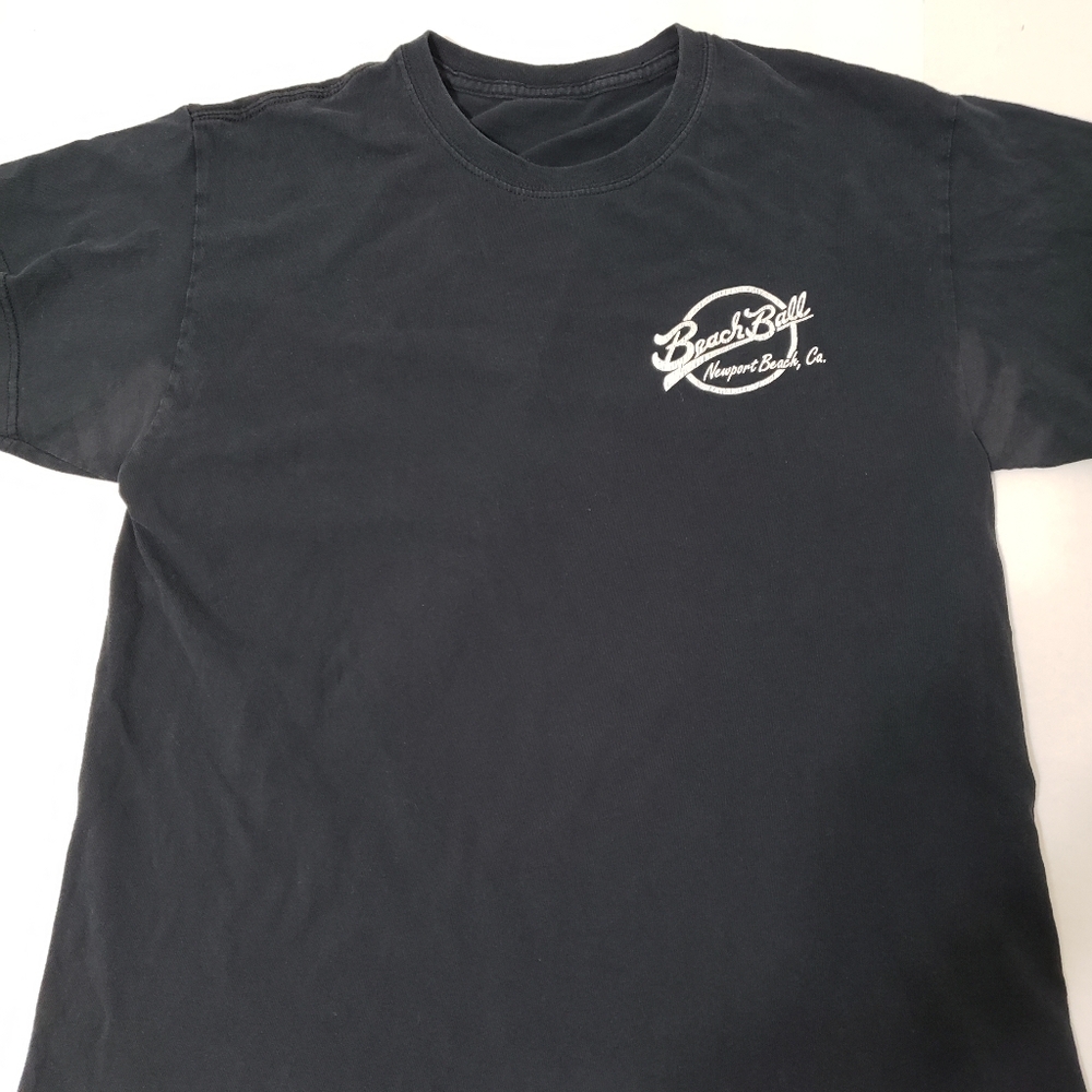 Vtg Beach Ball short-sleeved T-Shirt Men's M Black preowned - Picture 3 of 8